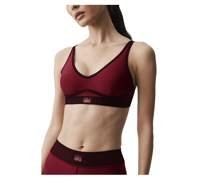alo Women's Airlift Line Up Bra Summer Romance Red