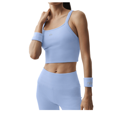 alo Women's Seamless Ribbed Favorite Bra Tank Light Provence Blue