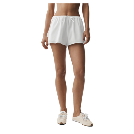 alo Women's Cotton High-Waist Real Deal Short White
