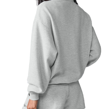 alo Women's Accolade 1/4 Zip Pullover - Athletic Heather Grey