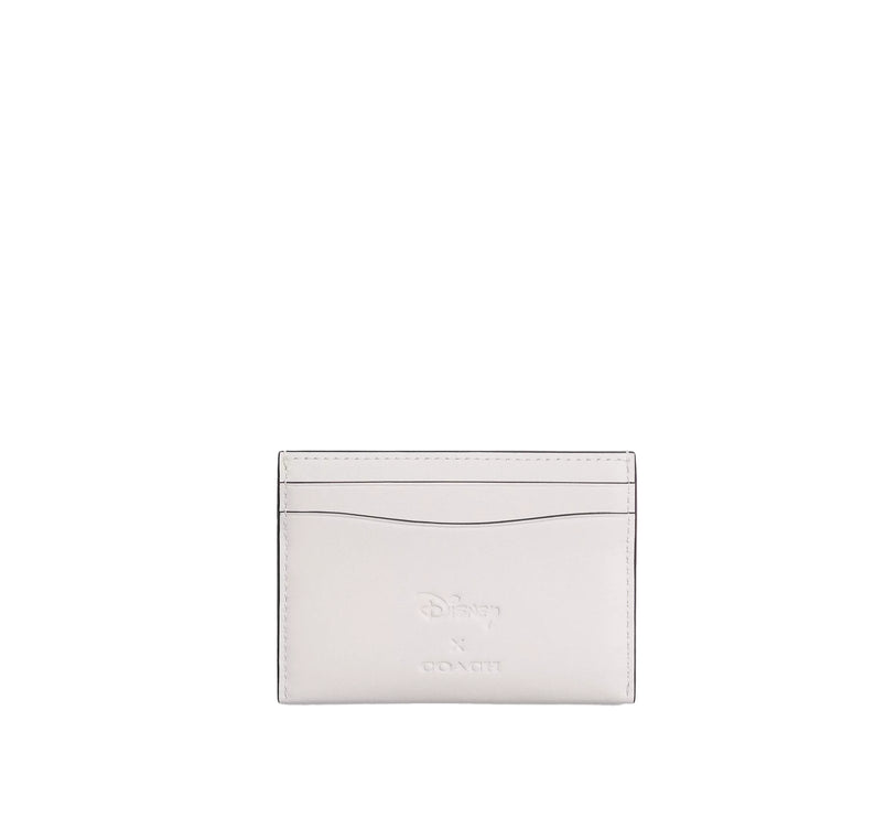 Coach Women's Disney X Coach Essential Card Case With Sticker Print Brass/Chalk Multi