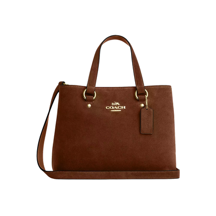 Coach Women's Station Carryall Bag Suede/Gold/Warm Brown