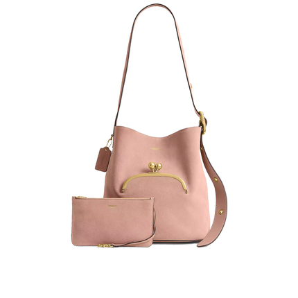 Coach Women's Bleecker Bucket Bag With Kisslock Brass/Nuage