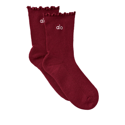 alo Women's Lettuce Edge Sock Summer Romance Red