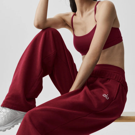 alo Women's Accolade Straight Leg Sweatpant Summer Romance Red