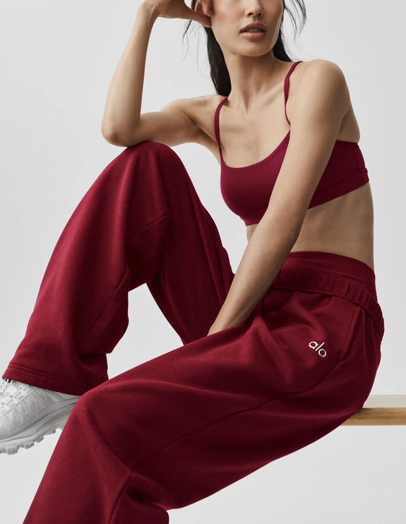 alo Women's Accolade Straight Leg Sweatpant Summer Romance Red