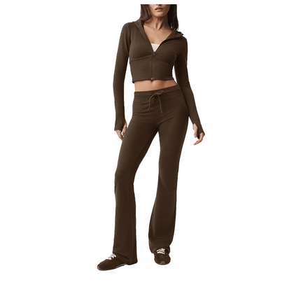 alo Women's Sway Full Zip Hoodie Espresso