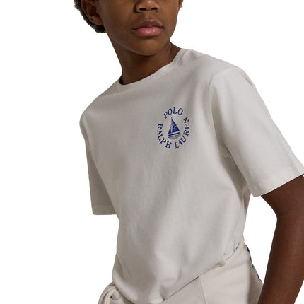 Polo Ralph Lauren Boy's Logo Cotton Jersey Tee Deckwash White