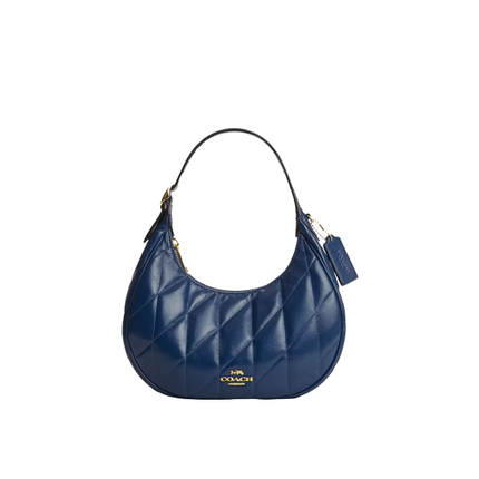 Coach Women's Emily Shoulder Bag With Quilting Gold/Deep Blue