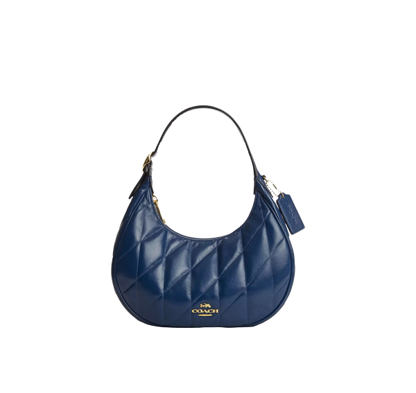 Coach Women's Emily Shoulder Bag With Quilting Gold/Deep Blue