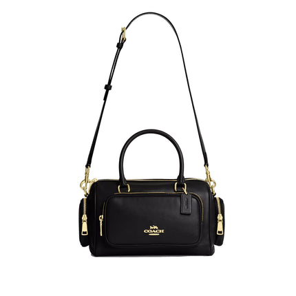 Coach Women's Rowan Satchel Bag With Pockets Gold/Black