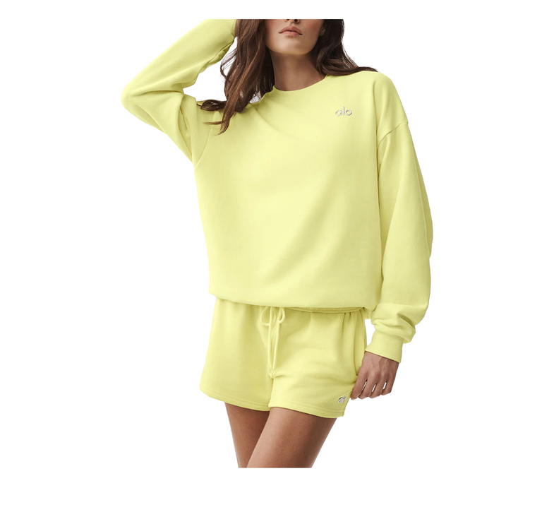 alo Women's Accolade Crew Neck Pullover Sunshine