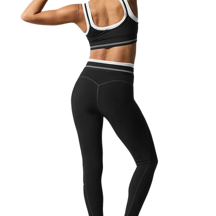 alo Women's Airbrush High-Waist 7/8 Better Together Legging - Black/White