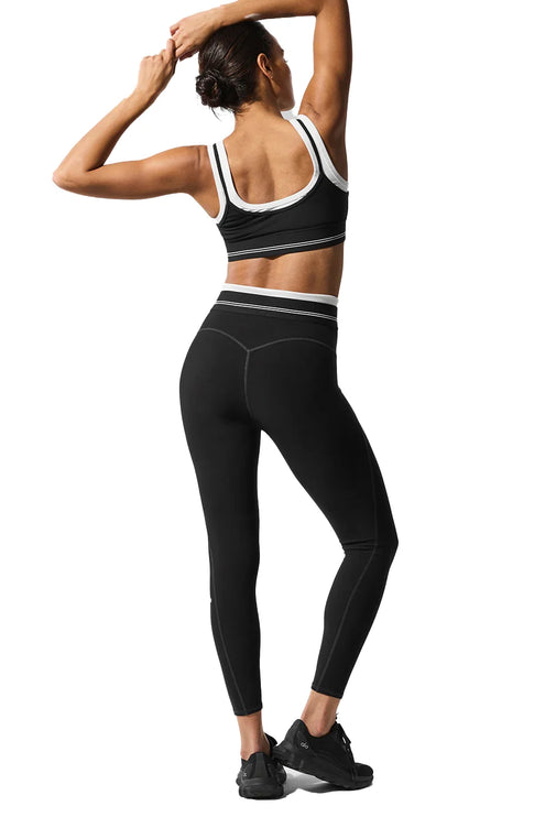 alo Women's Airbrush High-Waist 7/8 Better Together Legging - Black/White