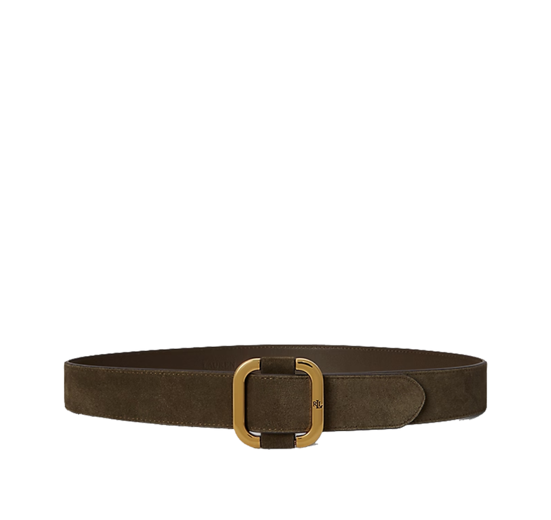 Polo Ralph Lauren Women's Slide-Buckle Suede Belt Botanic Green