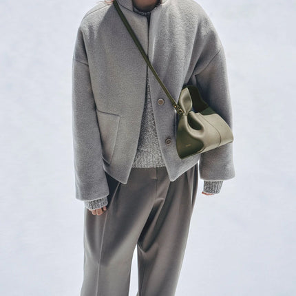 Polène Women's Numéro Neuf Mini Edition Textured Smoky Green