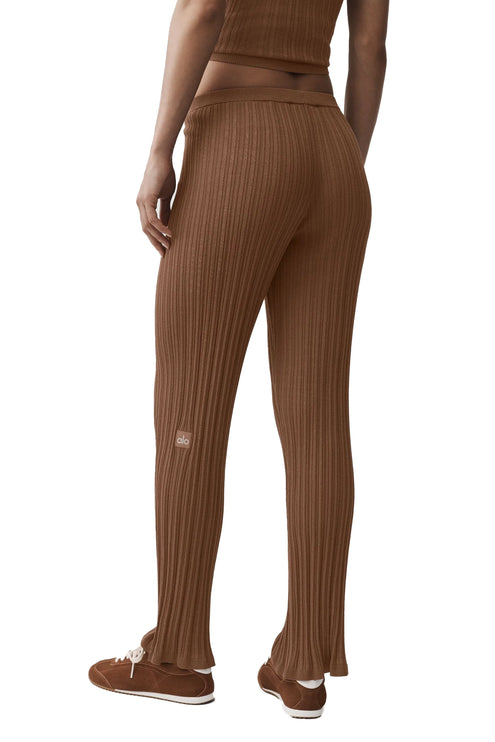 alo Women's Sweater High-Waist Sunlit Straight Leg Pant Sun Kissed Brown