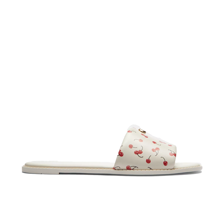Coach Women's Holly Sandal With Cherry Print Chalk Multi