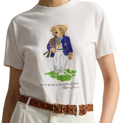 Polo Ralph Lauren Women's Wimbledon Polo Bear Jersey Tee White