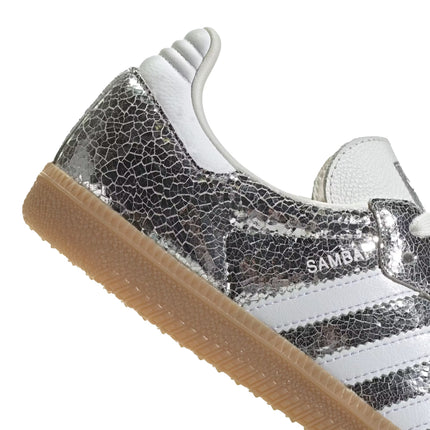 Adidas Women's Samba OG Shoes Silver Metallic/Cloud White/Core White JR0035
