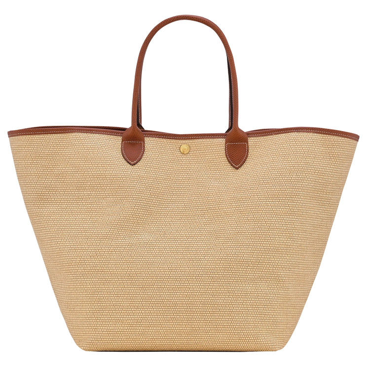 Longchamp Women's Le Pliage Collection L Basket Bag Canvas Brown