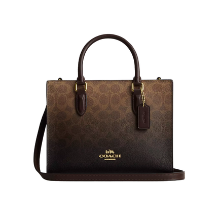 Coach Women's Maggie Small Tote Bag In Ombre Signature Canvas Gold/Brown