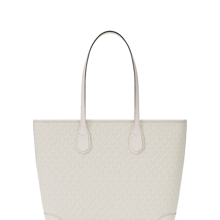 Michael Kors Women's Eva Large Signature Logo Tote Bag Light Cream Multi/Gold