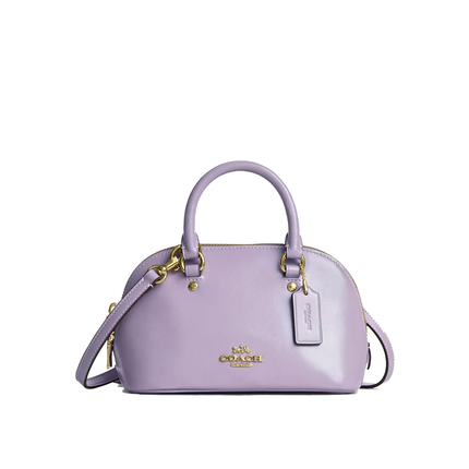 Coach Women's Lara Mini Satchel Bag Gold/Lilac