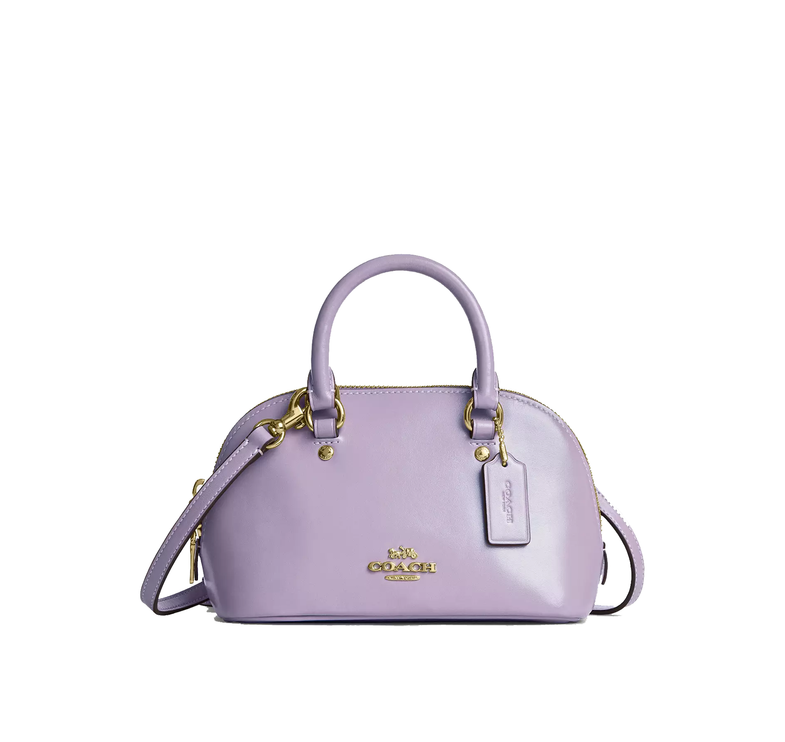 Coach Women's Lara Mini Satchel Bag Gold/Lilac