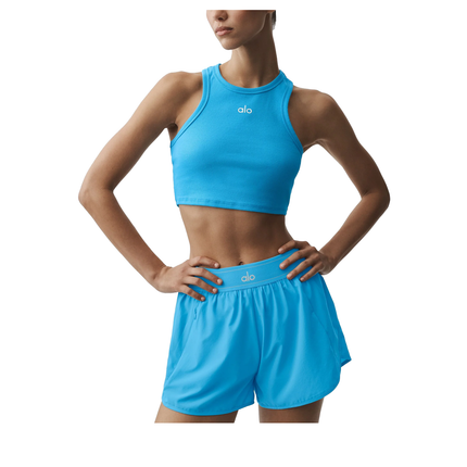 alo Women's Aspire Tank Azure Blue/White