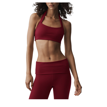 alo Women's Softsculpt Feel The Heat Halter Bra Summer Romance Red