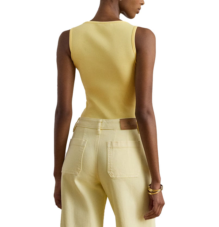 Polo Ralph Lauren Women's Stretch Cotton Tank Top Lemon Sorbet