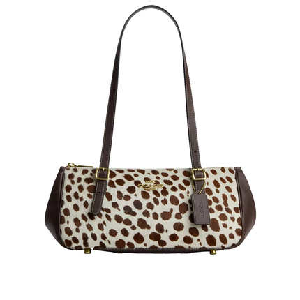 Coach Women's Asher Shoulder Bag In Haircalf Gold/Dark Brown Chalk
