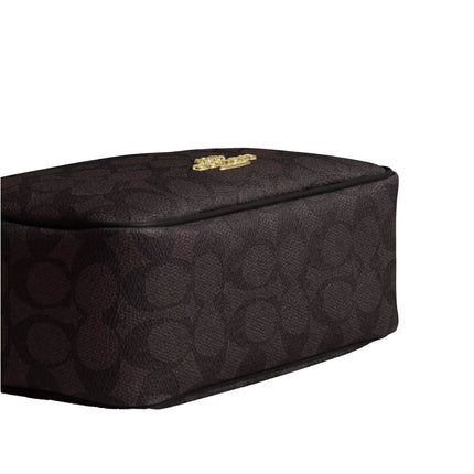 Coach Women's Mini Carey Crossbody Bag In Signature Canvas Gold/Walnut/Black