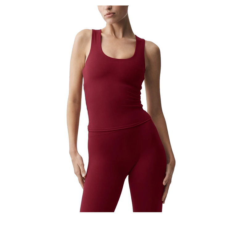 alo Women's Softsculpt No Nonsense Bra Tank Summer Romance Red