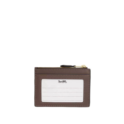 Coach Women's Mini Skinny Id Case In Signature Jacquard With Floral Embroidery Gold/Oak Multi