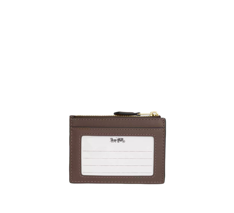 Coach Women's Mini Skinny Id Case In Signature Jacquard With Floral Embroidery Gold/Oak Multi