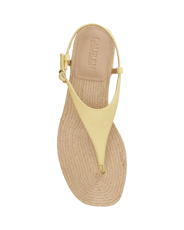Polo Ralph Lauren Women's Everley III Nappa Leather Sandal Lemon Sorbet