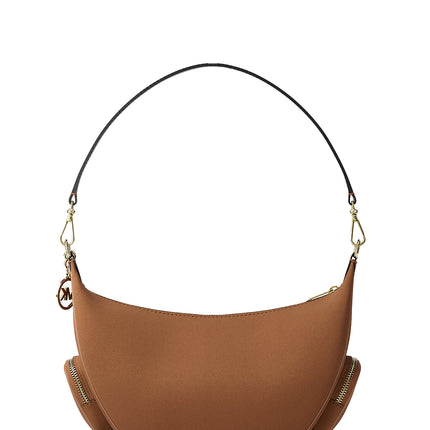 Michael Kors Women's Merritt Medium Suede Convertible Shoulder Bag Luggage/Gold