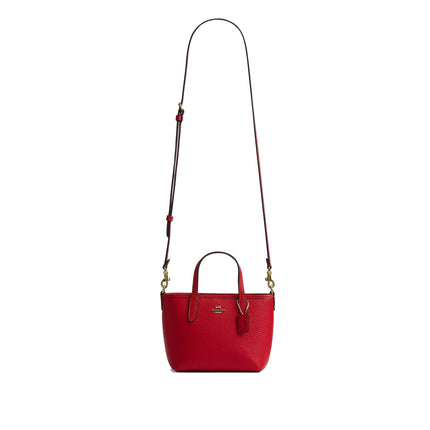 Coach Women's City Mini Tote Bag Gold/Bright Cardinal