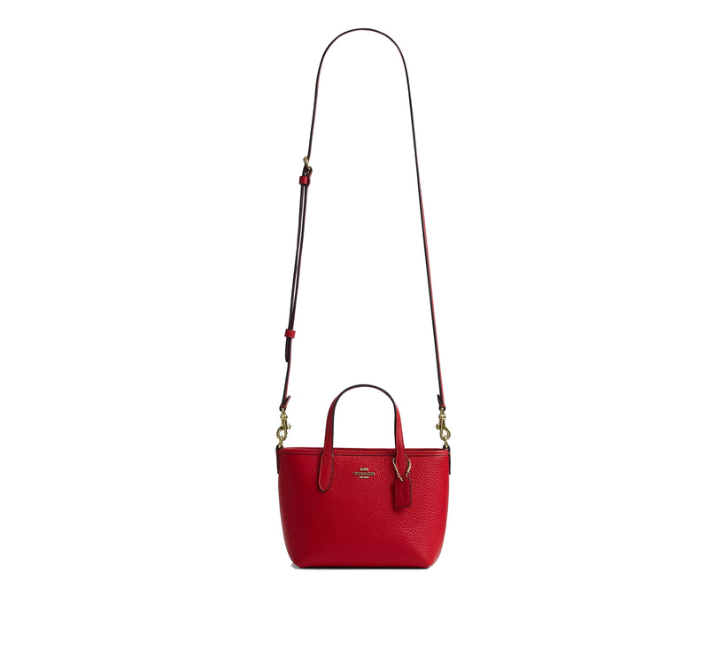 Coach Women's City Mini Tote Bag Gold/Bright Cardinal