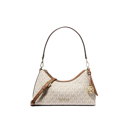 Michael Kors Women's Sammy Small Signature Logo Convertible Crossbody Bag Vanilla/Gold