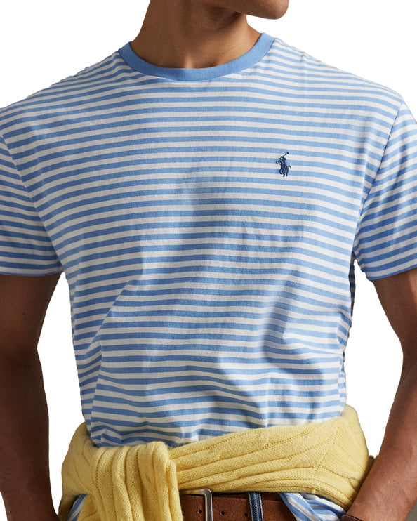 Polo Ralph Lauren Men's Classic Fit Striped Jersey T-Shirt Bristol Blue/White