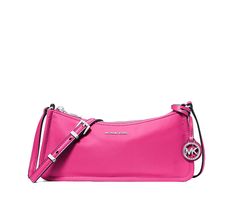 Michael Kors Women's Zadie Small Nylon Crossbody Bag Raspberry/Silver