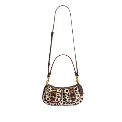 Coach Women's Ashton Shoulder Bag In Haircalf Gold/Dark Brown Chalk
