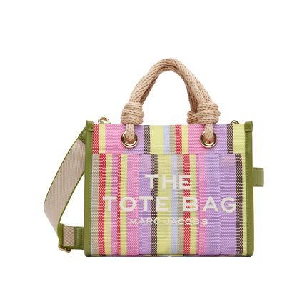 Marc Jacobs Women's The Stripe Mesh Small Tote Bag Purple Multi