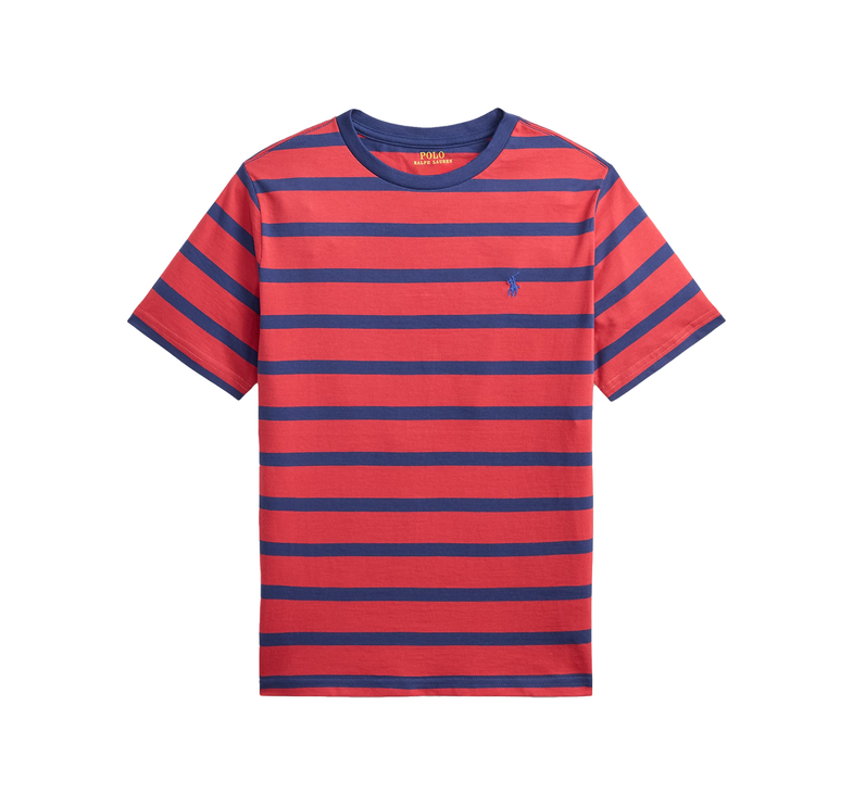 Polo Ralph Lauren Boy's Striped Cotton Jersey Tee Nantucket Red/Light Navy