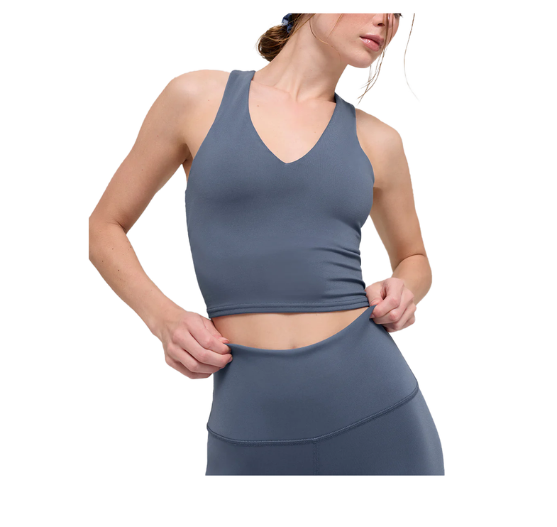 alo Women's Airbrush Real Bra Tank Bluestone