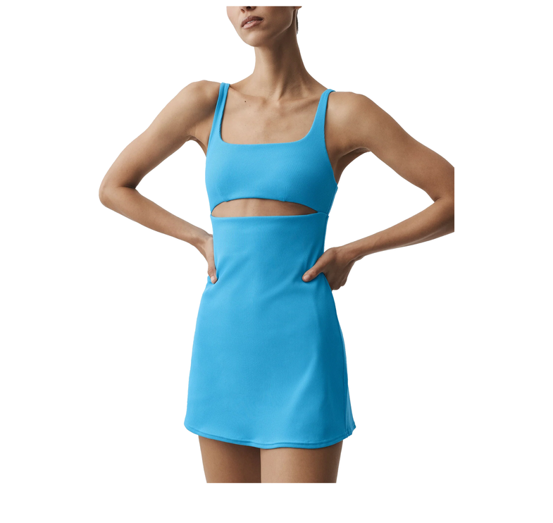 alo Women's Slice Tennis Dress Azure Blue