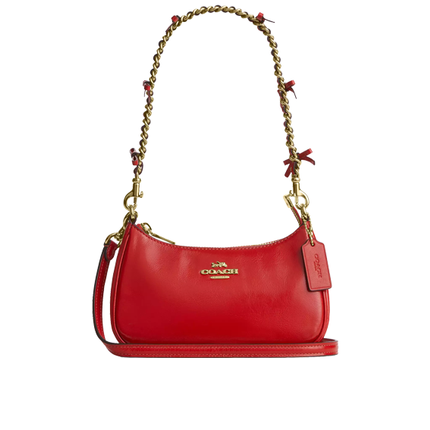 Coach Women's Teri Mini Crossbody Bag With Bows Gold/Bright Cherry
